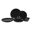 Black Dinnerware Sets - 12pcs Melamine Plates and Bowls Sets RV Dinner Dishes Set Service for 4