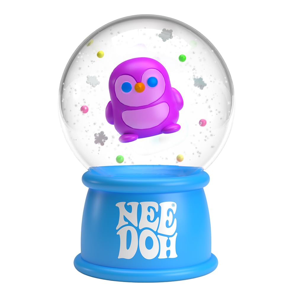 Schylling NeeDoh Squishmas Squish N Snow Globes - Christmas Squeeze Toy - Assorted Colors - Ages 3 to Adult (Pack of 1)