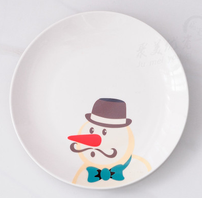 Christmas Cartoon Plates, Santa Tableware, Snack Dishes