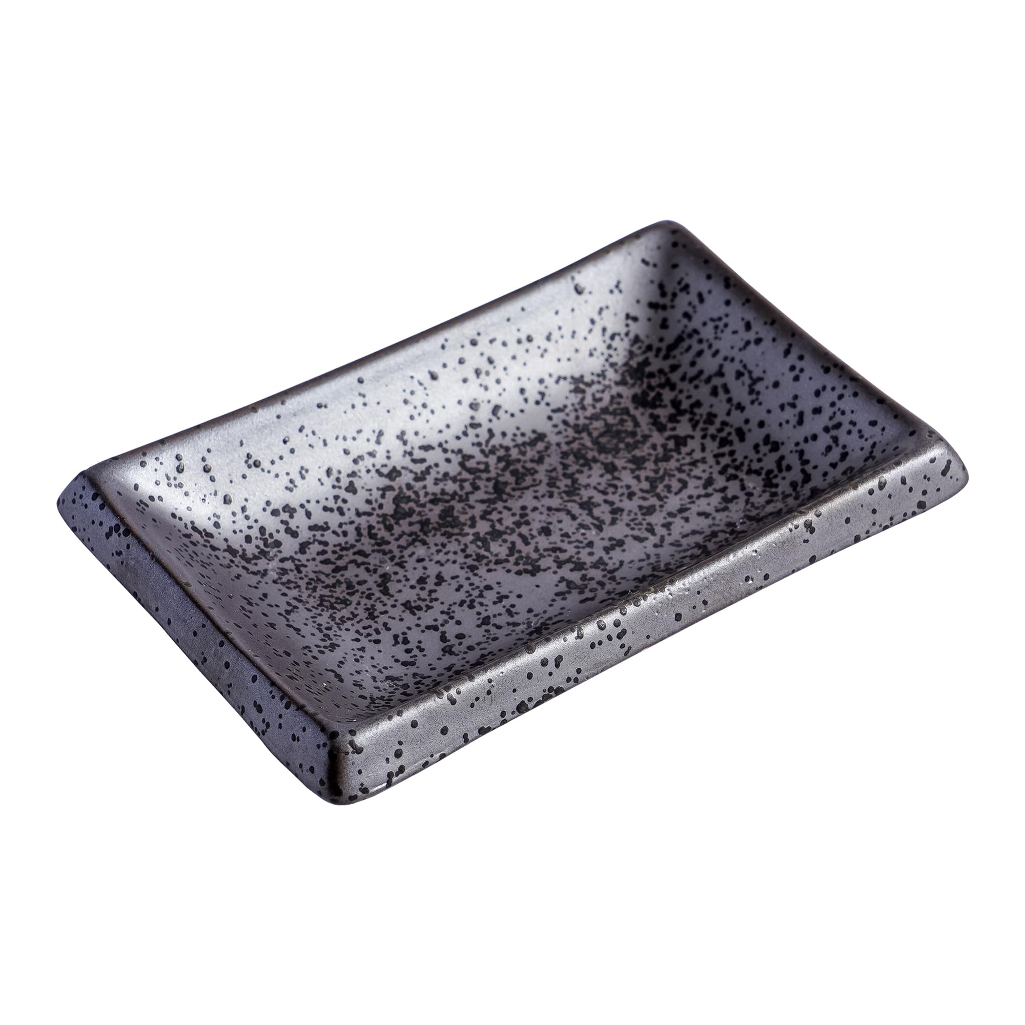 DealbyBox 4 Inch Ceramic Sauce Dish Japanese Seasoning Dishes Rectangular Sushi Dipping Bowl Appetizer Plates Serving Snack Dishes for Home Kicthen (72Pack Dark Brown)