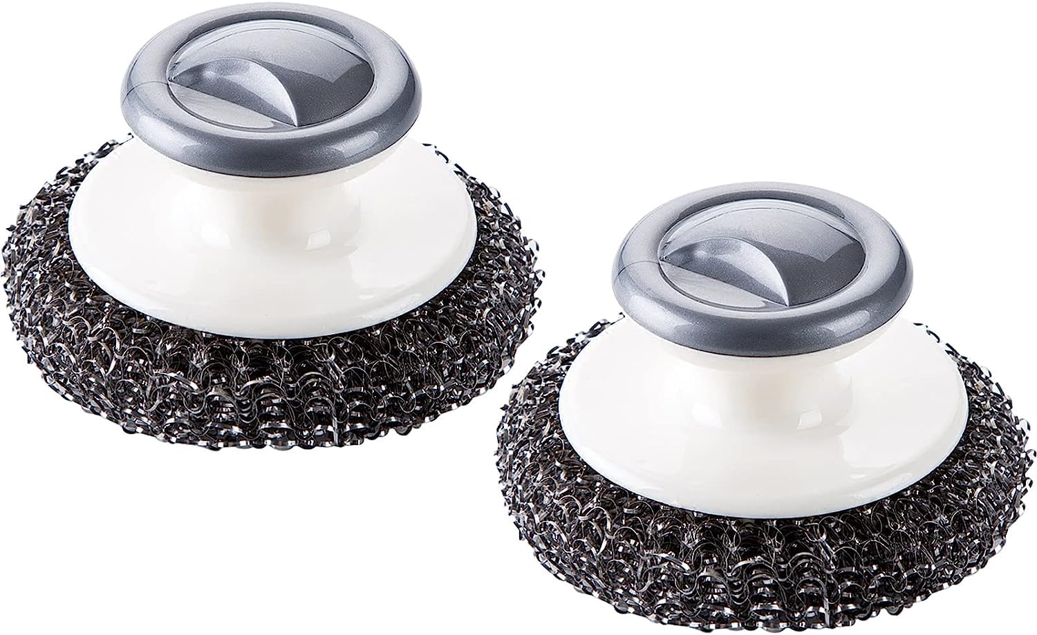 Stainless Steel Scrubber with Handle，Heavy Duty Cleaning Supplies for Pots Pans Grills Ovens & Other Tough Jobs (2P)