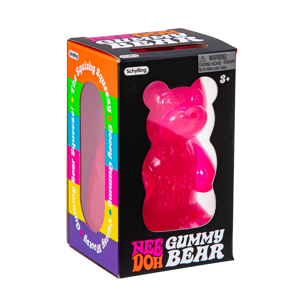 Schylling NeeDoh Gummy Bear - Sensory Fidget Toy with Jelly-Like Filling - 3.5" Tall - Colors May Vary (Pack of 1)