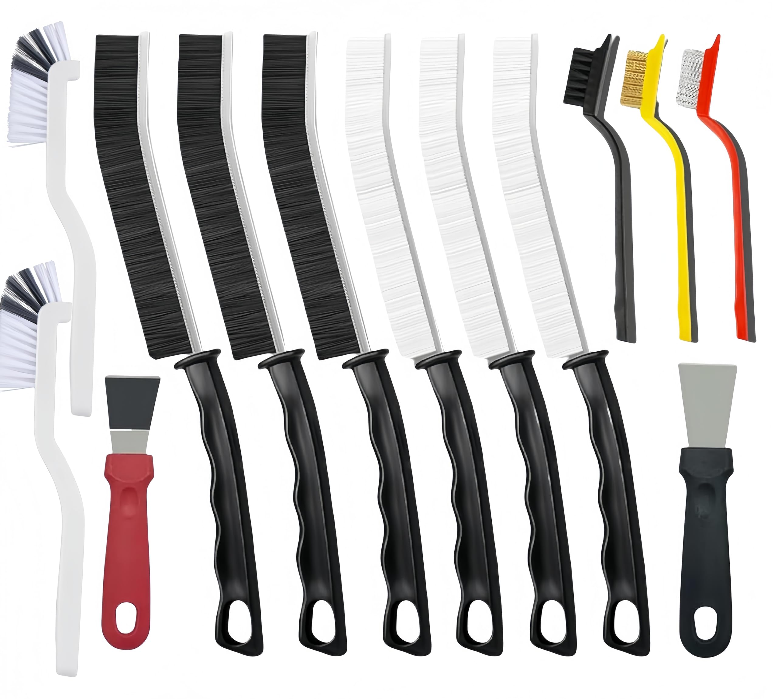 13PCS Crevice Cleaning Brush SetMultifunctional Cleaning Brush ToolsHard Bristle Crevice Cleaning Supplies for Kitchen Bathroom CupWindow