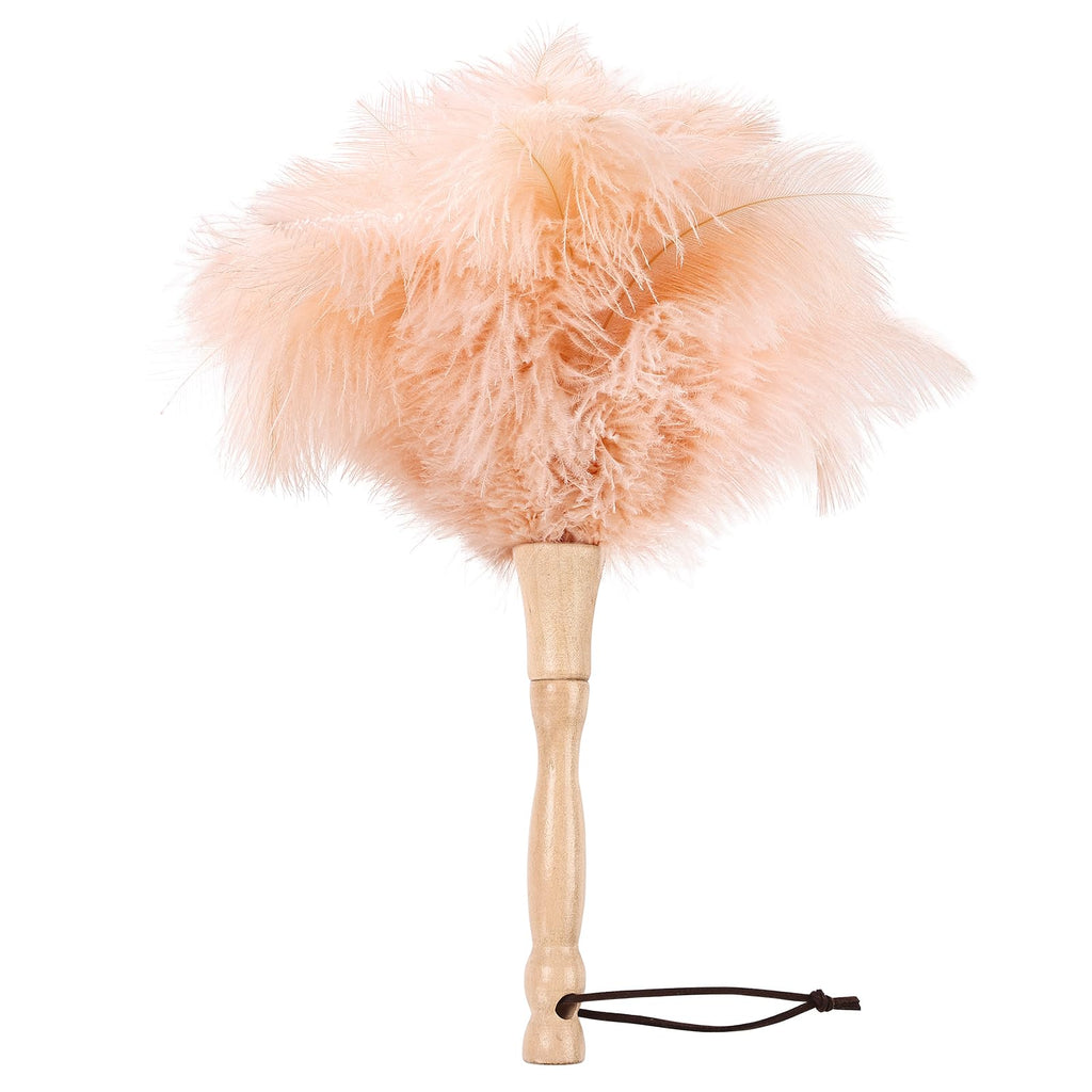 MehelloFeather Ostrich Feather Duster 12 Inch Feather Duster Fluffy Natural Ostrich Feathers with Wooden Handle Ostrich Feather Duster for Cleaning Supplies(Champagne)