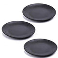 Mengbaobao Melamine Ware Dinner Plates Dishes Platter Dinnerware Lightweight Black 8 Inch Pack of 3