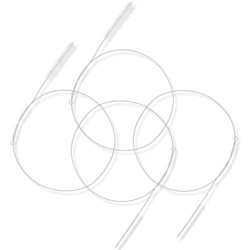 Gjinxi 4PCs Tube Brush Cleaner 39 inches Long Straw Brush with Soft Nylon Bristle Stainless Feeding Tube Supplies Head Multifunction Cleaning Kit for Home Kitchen Fish Tank Water Pump Accessories